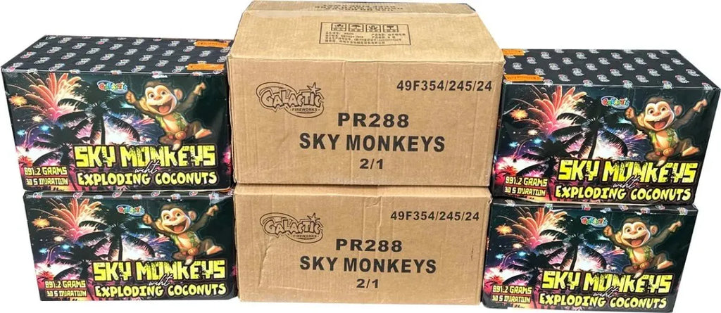 4x Sky Monkeys With Exploding Coconuts by Galactic Fireworks