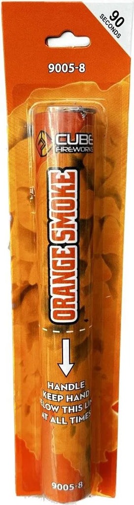 Orange Handheld Smoke Grenade by Cube Fireworks