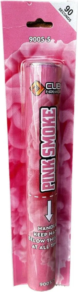 Pink Handheld Smoke Grenade by Cube Fireworks