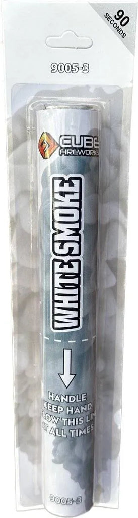 White Handheld Smoke Grenade by Cube Fireworks